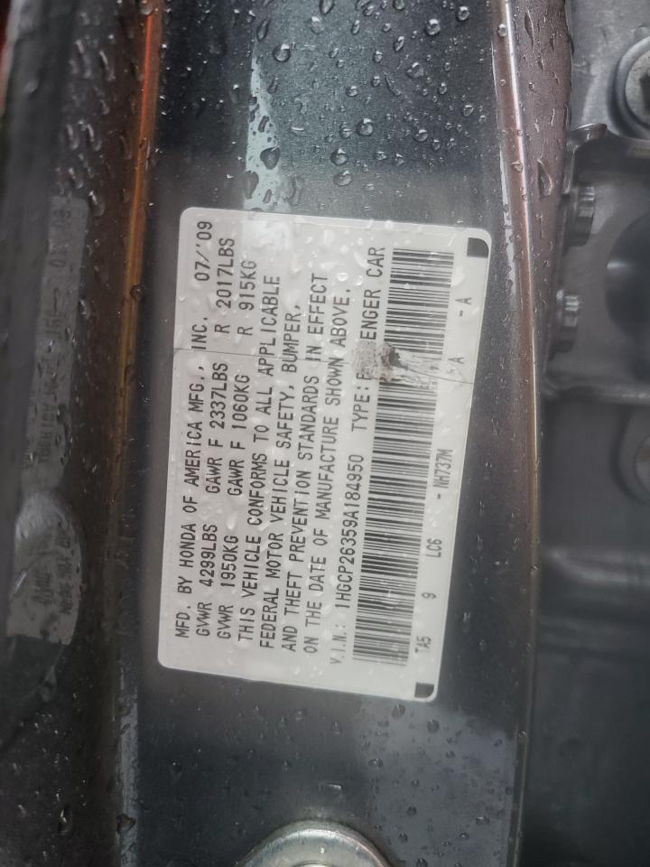 2009 Honda Accord Lx VIN: 1HGCP26359A184950 Lot: 86128405