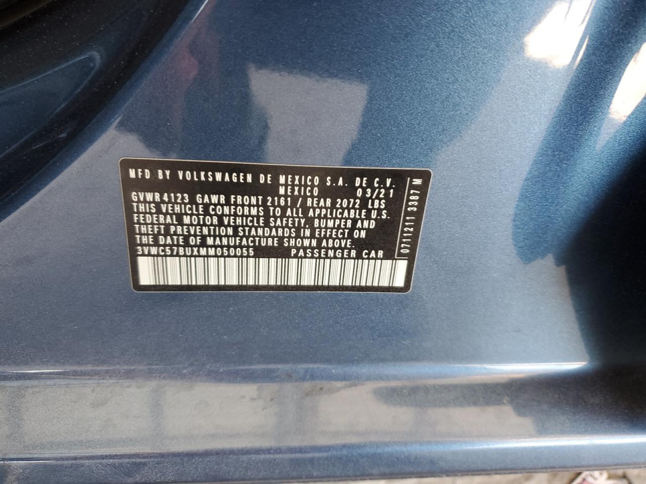 2021 Volkswagen Jetta S VIN: 3VWC57BUXMM050055 Lot: 82475925
