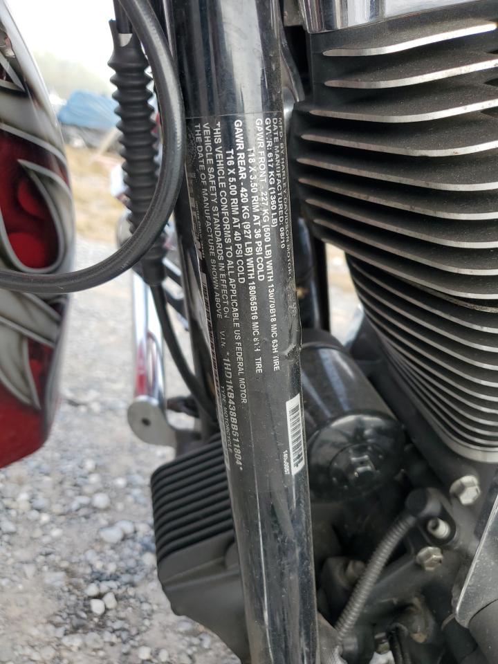 2011 Harley-Davidson Flhx VIN: 1HD1KB438BB611804 Lot: 85316245