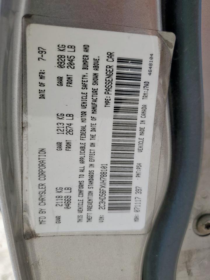 1997 Chrysler Concorde Lx VIN: 2C3HD56FXVH788101 Lot: 86283435