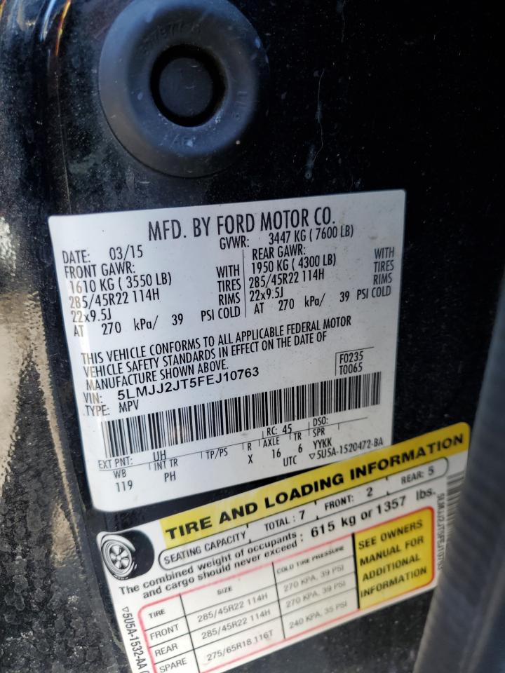 2015 Lincoln Navigator VIN: 5LMJJ2JT5FEJ10763 Lot: 85388975