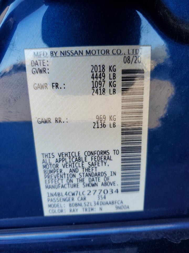 2020 Nissan Altima Sr VIN: 1N4BL4CW7LC277034 Lot: 90069675