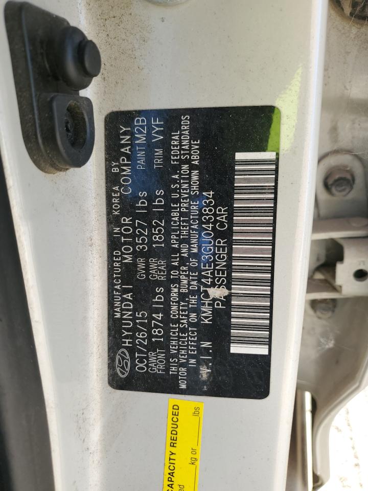 2016 Hyundai Accent Se VIN: KMHCT4AE3GU043834 Lot: 84775195