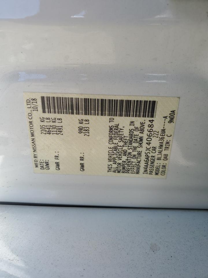 2018 Nissan Maxima 3.5S VIN: 1N4AA6AP5JC406684 Lot: 85674795