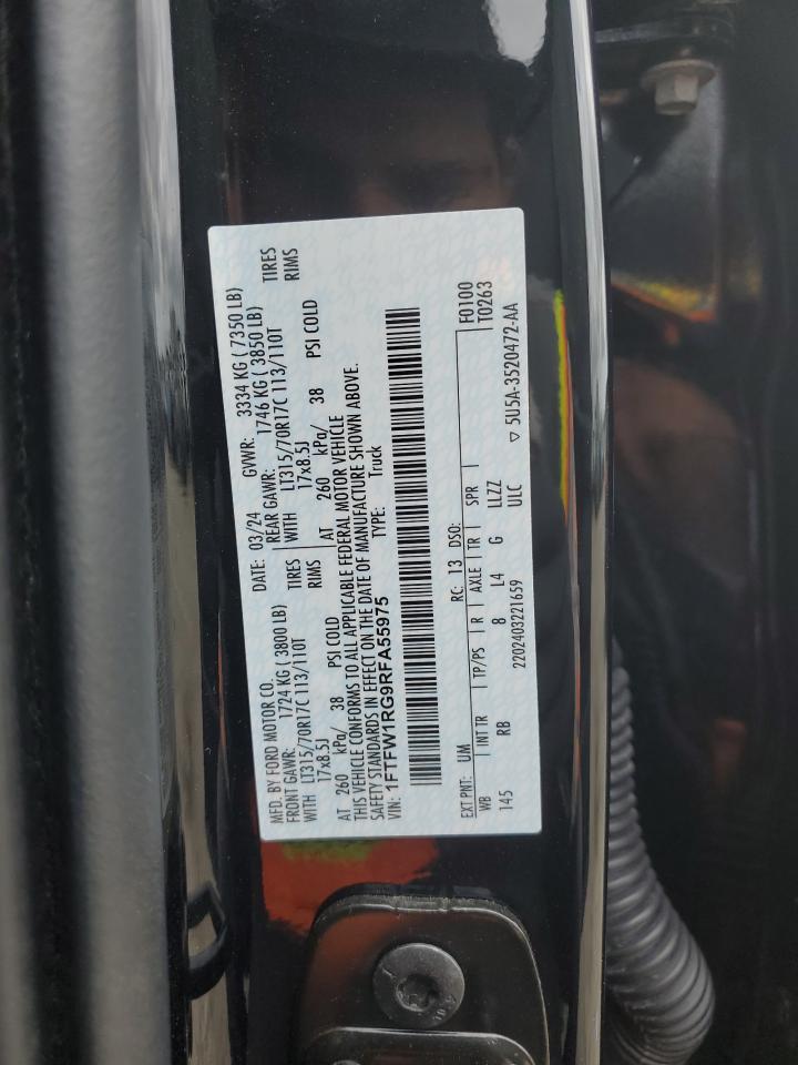 2024 Ford F150 Raptor VIN: 1FTFW1RG9RFA55975 Lot: 82423555