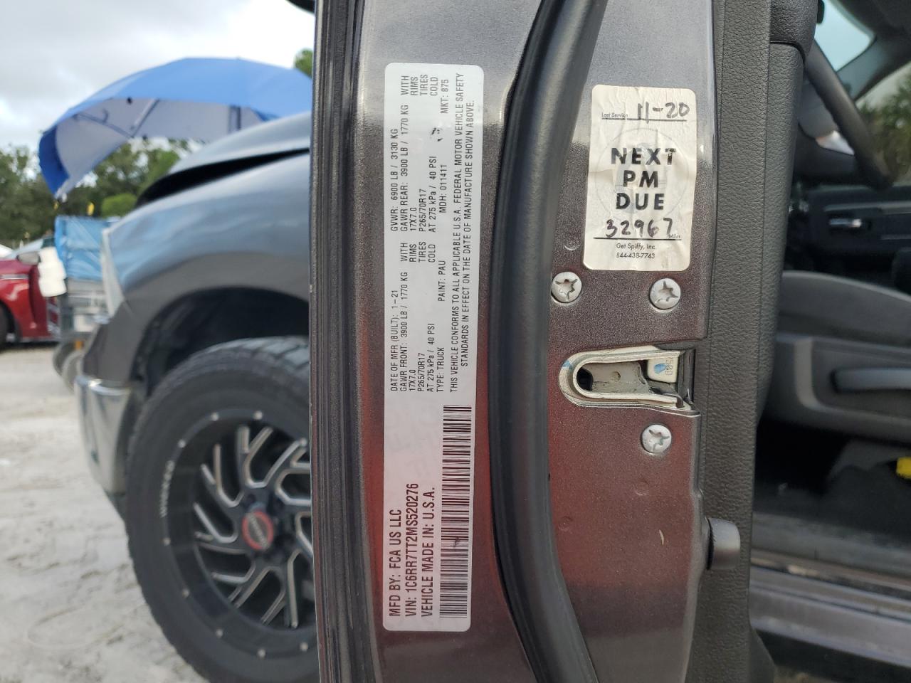 2021 Ram 1500 Classic Slt VIN: 1C6RR7TT2MS520276 Lot: 84967975