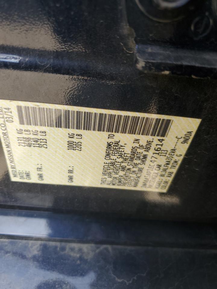 2014 Nissan Maxima S VIN: 1N4AA5AP1EC471614 Lot: 84806125