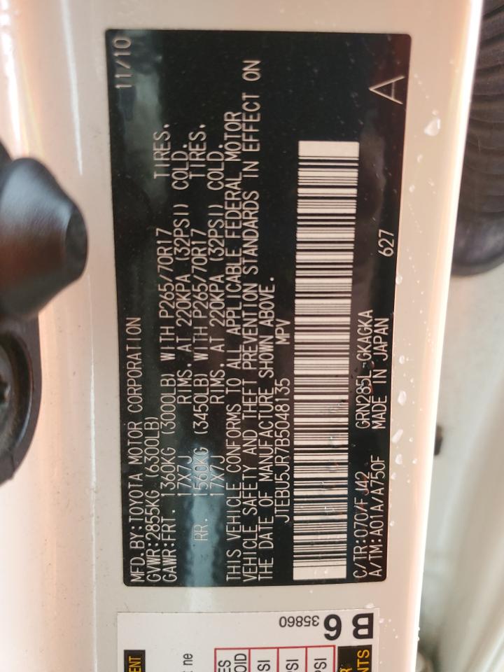 2011 Toyota 4Runner Sr5 VIN: JTEBU5JR7B5048135 Lot: 84887285