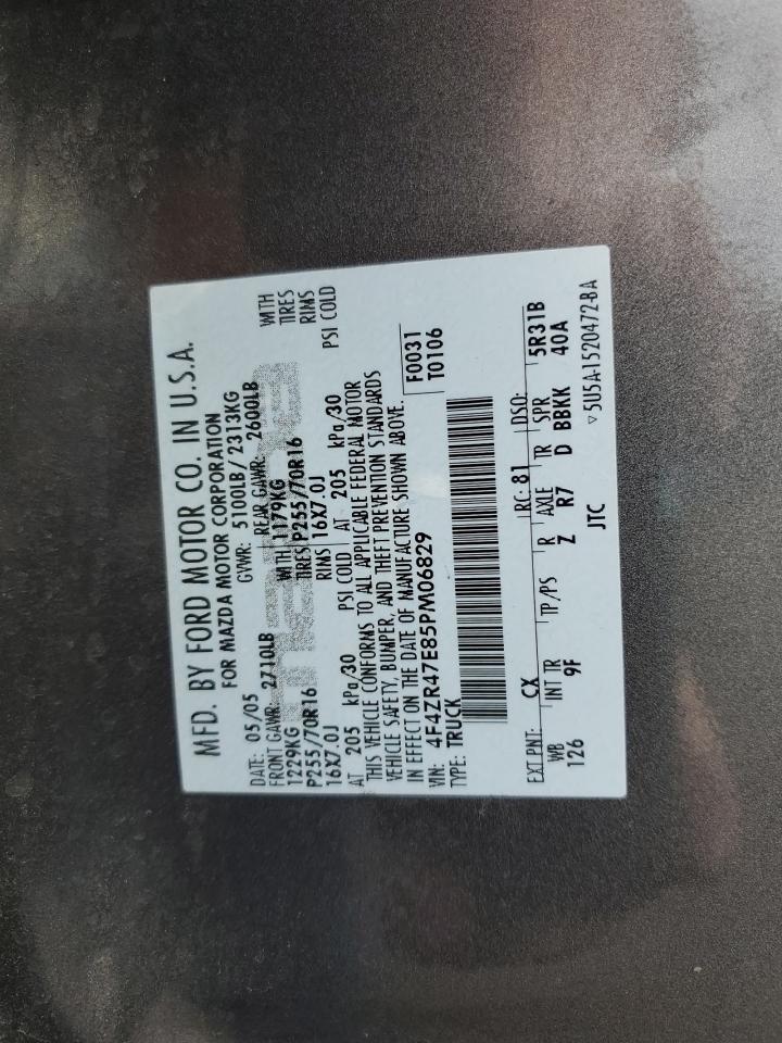 2005 Mazda B4000 Cab Plus VIN: 4F4ZR47E85PM06829 Lot: 85489445