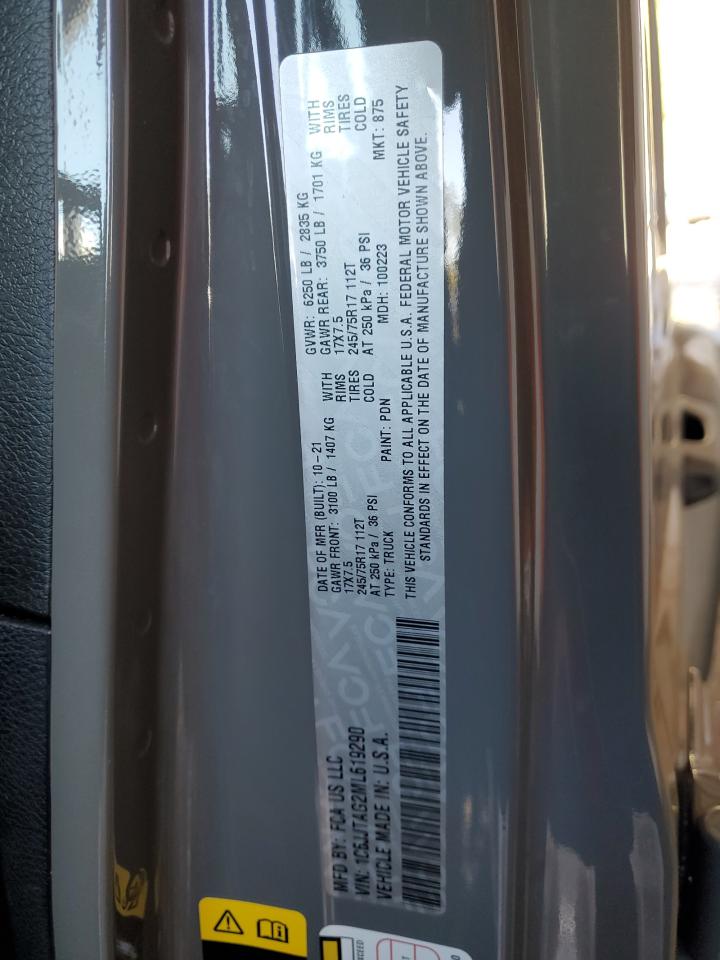 2021 Jeep Gladiator Sport VIN: 1C6JJTAG2ML619290 Lot: 85560015