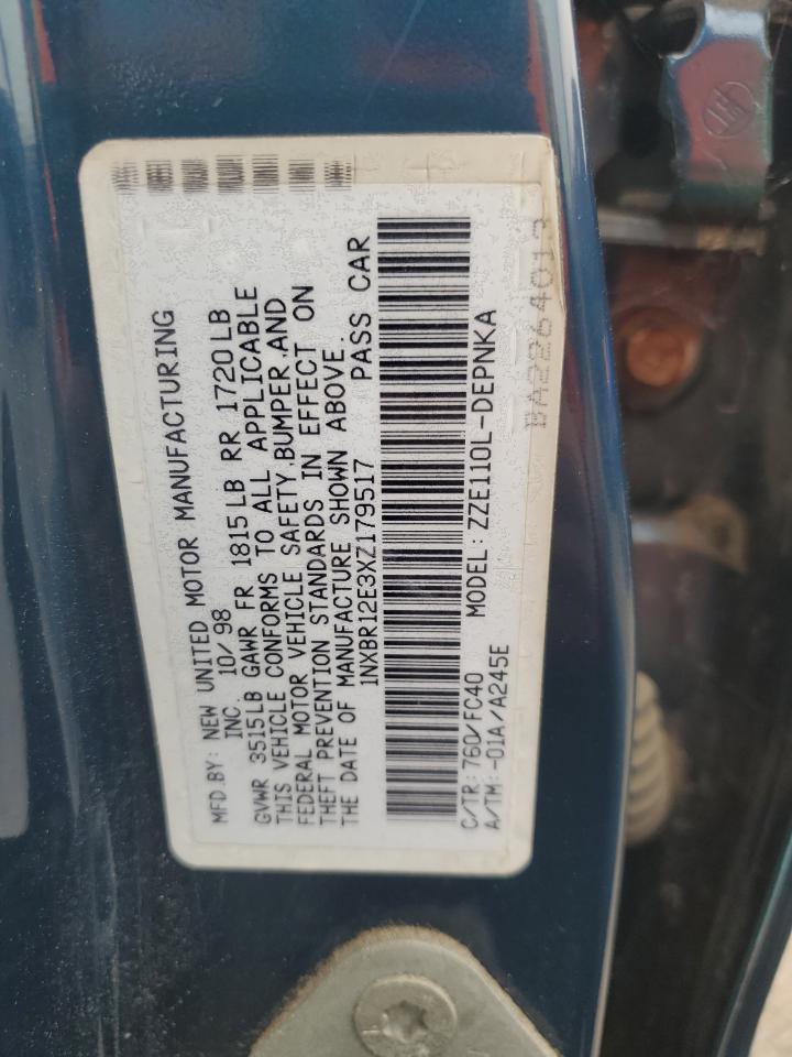 1999 Toyota Corolla Ve VIN: 1NXBR12E3XZ179517 Lot: 85504965