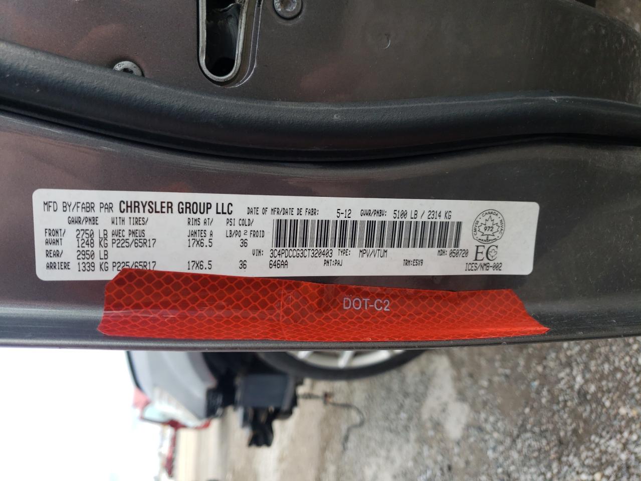 2012 Dodge Journey Sxt VIN: 3C4PDCCG3CT320403 Lot: 89673595