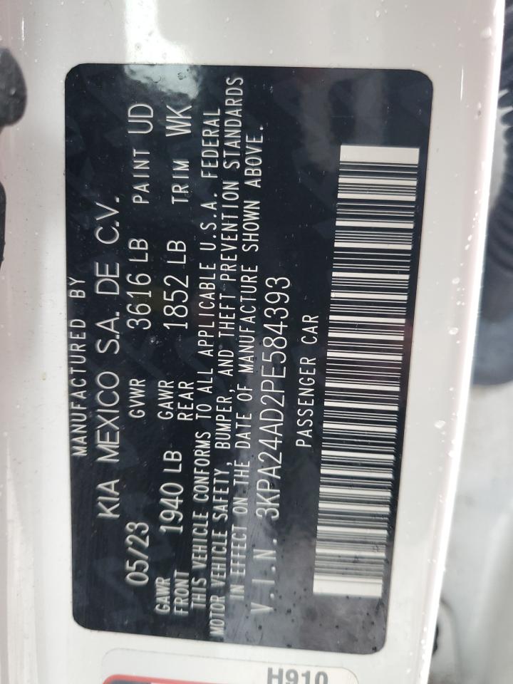 2023 Kia Rio Lx VIN: 3KPA24AD2PE584393 Lot: 89835045