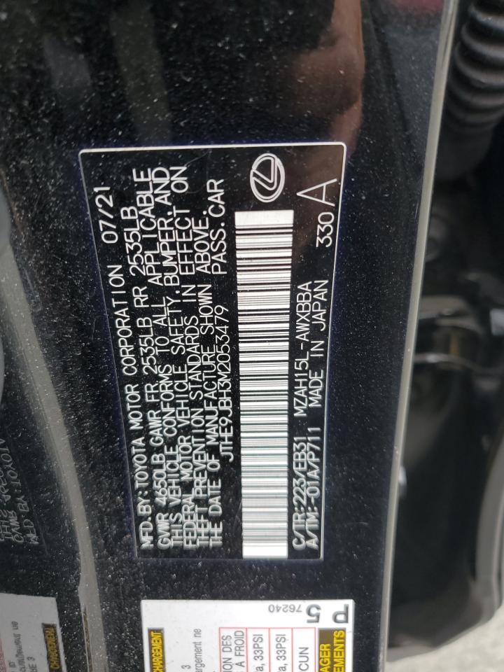 2021 Lexus Ux 250H VIN: JTHE9JBH3M2053479 Lot: 85153595