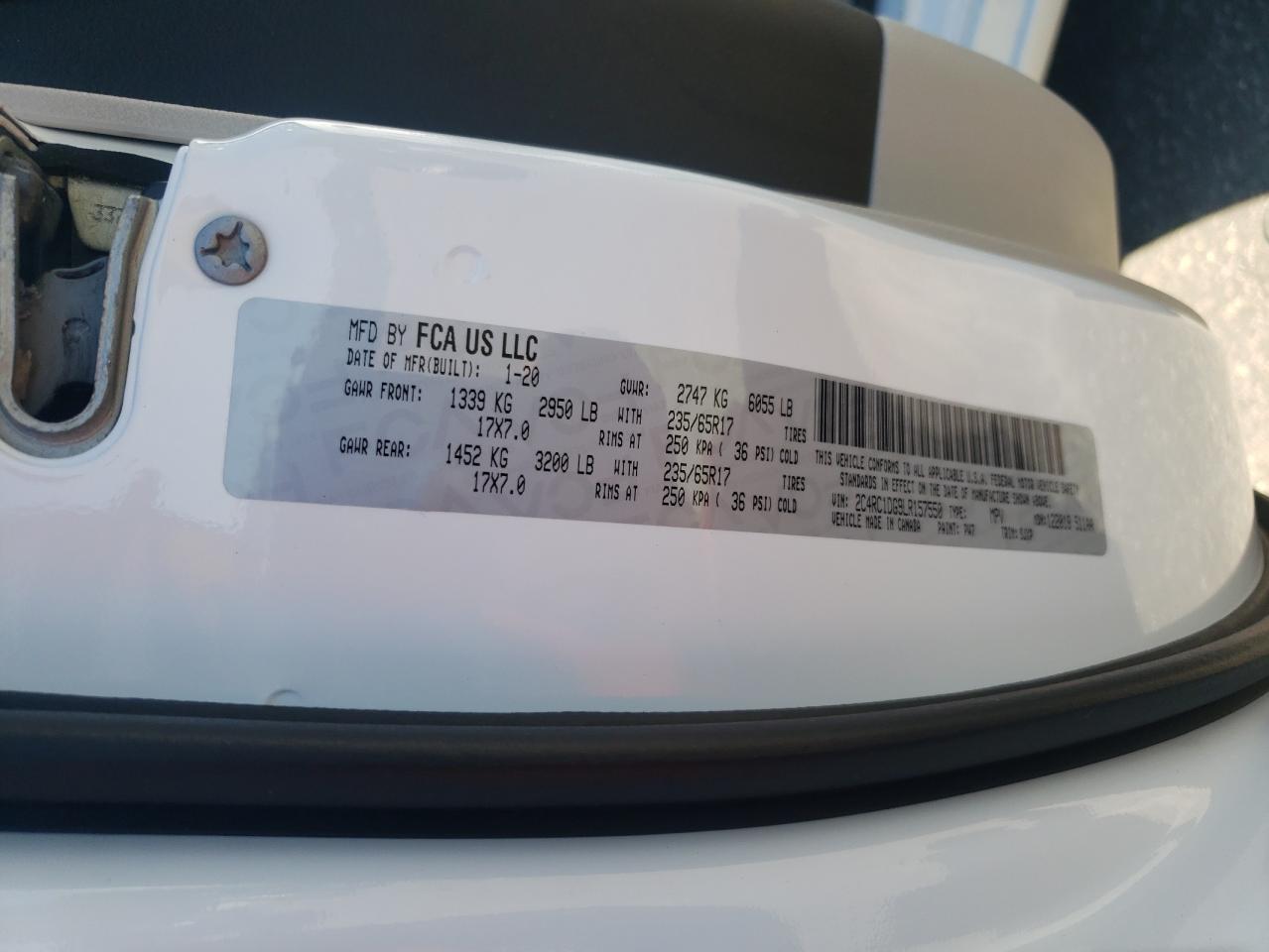 2020 Chrysler Voyager Lxi VIN: 2C4RC1DG9LR157550 Lot: 86829335