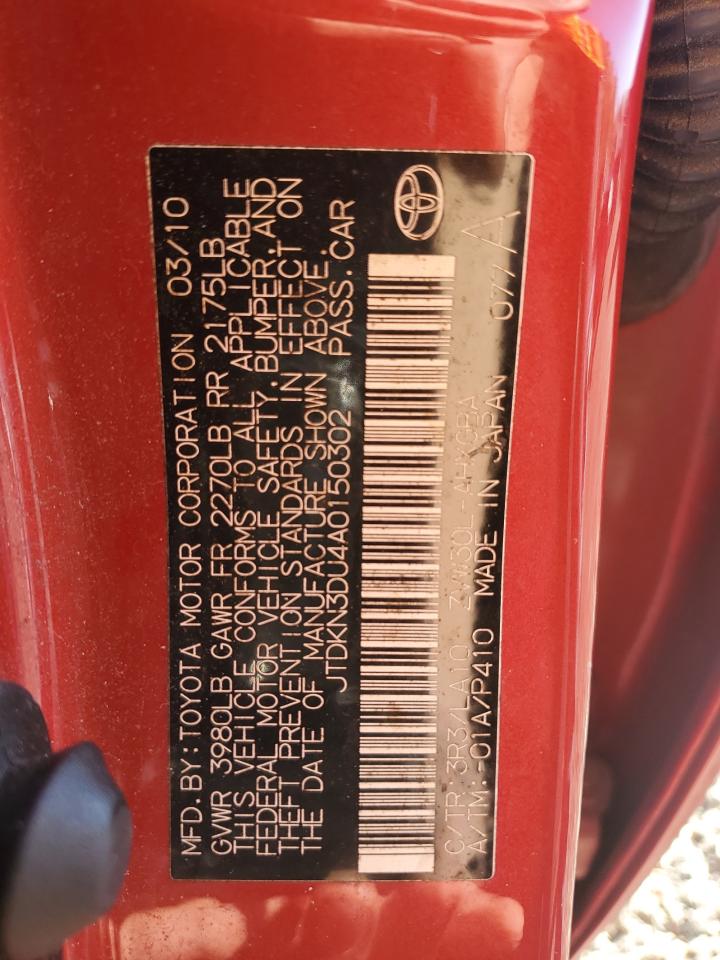 2010 Toyota Prius VIN: JTDKN3DU4A0150302 Lot: 89542955