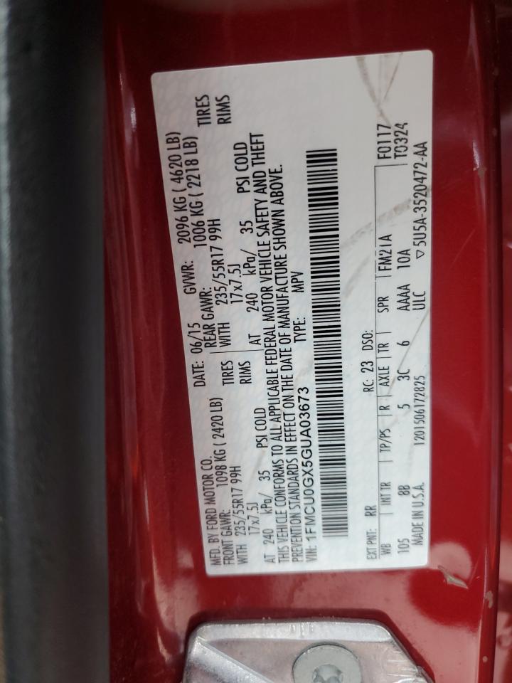 2016 Ford Escape Se VIN: 1FMCU0GX5GUA03673 Lot: 90348215