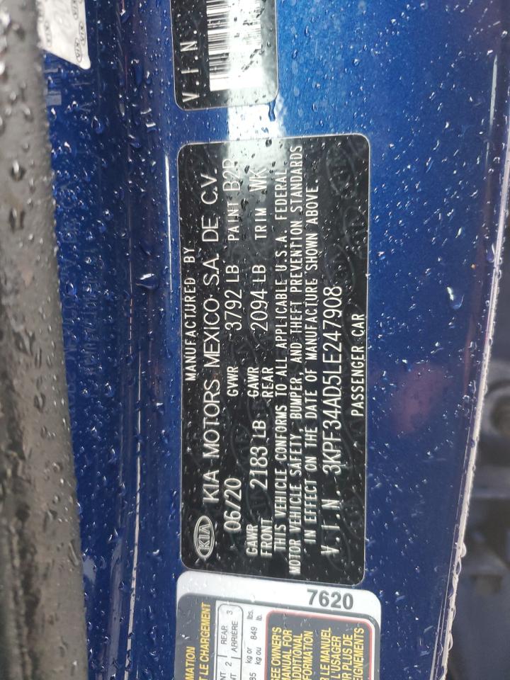 2020 Kia Forte Gt Line VIN: 3KPF34AD5LE247908 Lot: 90794565