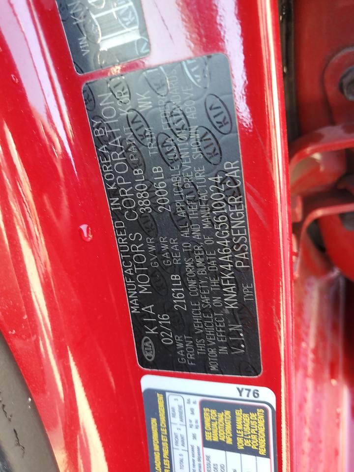 2016 Kia Forte Lx VIN: KNAFK4A64G5610024 Lot: 87262665