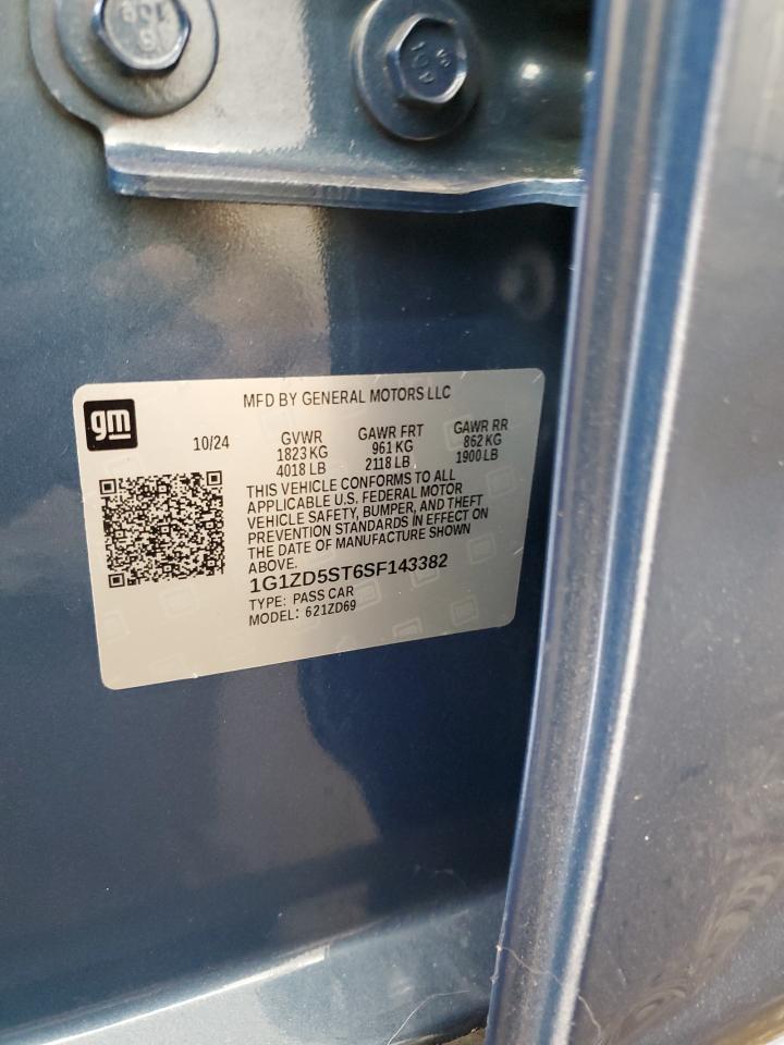 2025 Chevrolet Malibu Lt VIN: 1G1ZD5ST6SF143382 Lot: 84994735