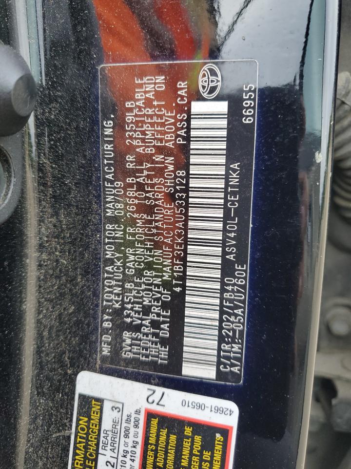 2010 Toyota Camry Base VIN: 4T1BF3EK3AU533128 Lot: 85258985