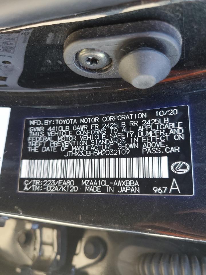 2021 Lexus Ux 200 VIN: JTHX3JBH5M2032109 Lot: 90634785