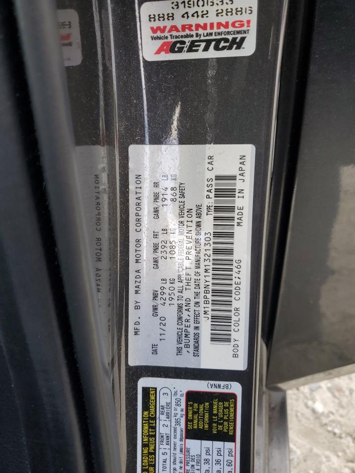 2021 Mazda 3 Premium Plus VIN: JM1BPBNY1M1321303 Lot: 85688245