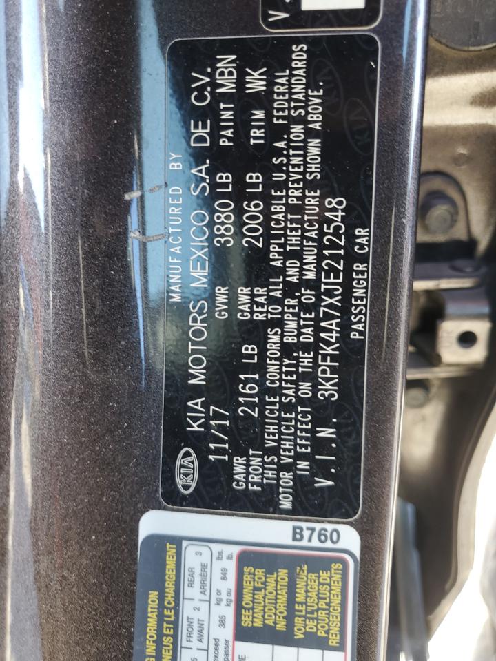 2018 Kia Forte Lx VIN: 3KPFK4A7XJE212548 Lot: 86531395