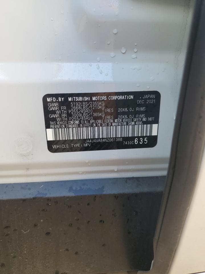 2022 Mitsubishi Outlander Sel VIN: JA4J4VA84NZ061388 Lot: 86726175