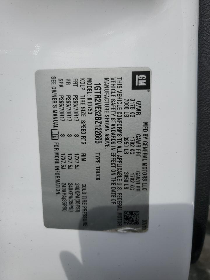 2011 GMC Sierra K1500 Sle VIN: 1GTR2VE32BZ122665 Lot: 84885325