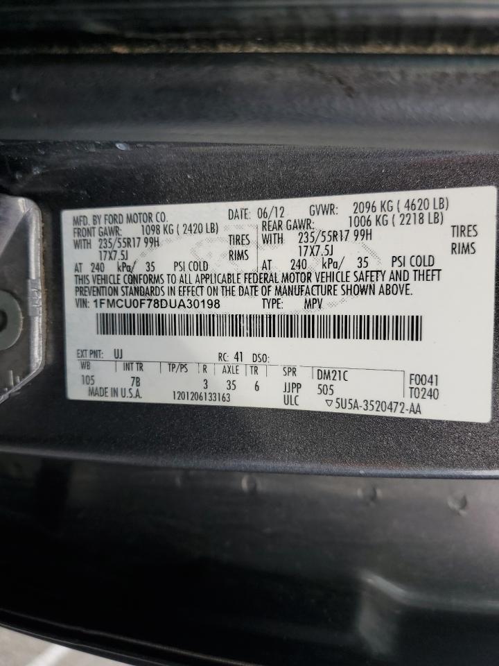 2013 Ford Escape S VIN: 1FMCU0F78DUA30198 Lot: 91024435