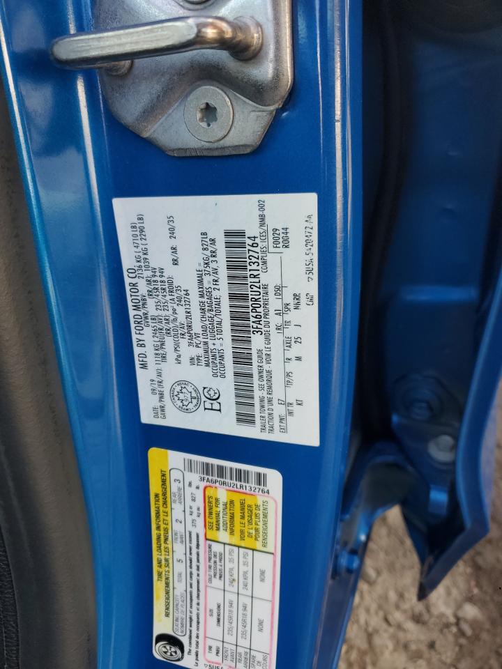 2020 Ford Fusion Titanium VIN: 3FA6P0RU2LR132764 Lot: 86528055