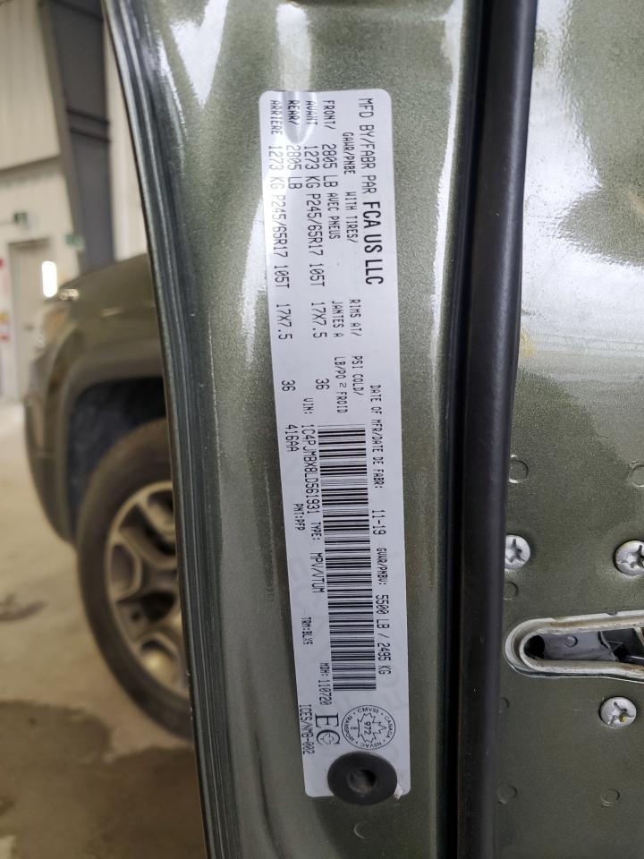 2020 Jeep Cherokee Trailhawk VIN: 1C4PJMBX8LD561931 Lot: 90224495