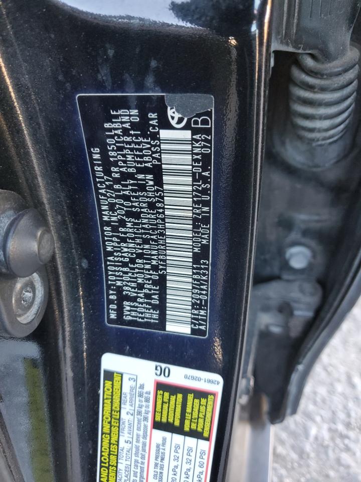 2017 Toyota Corolla L VIN: 5YFBURHE3HP648757 Lot: 85576475