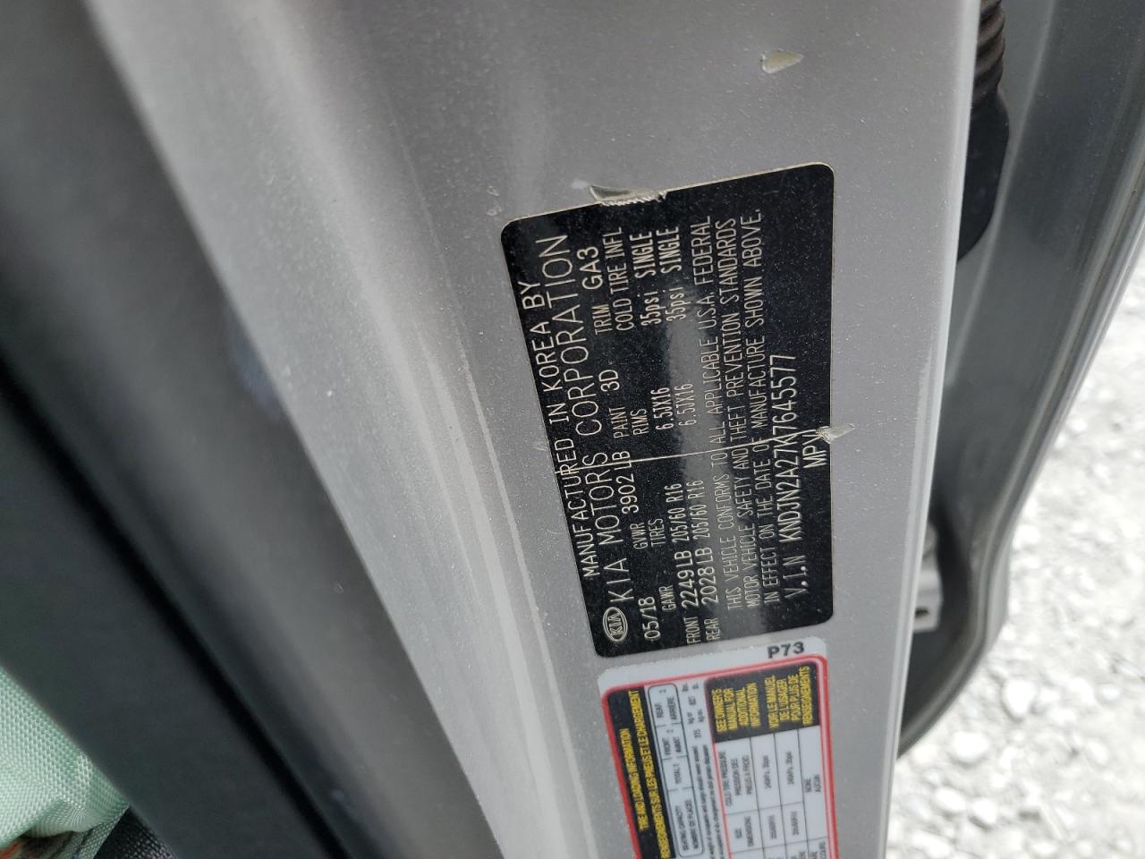 2019 Kia Soul VIN: KNDJN2A27K7645577 Lot: 84900465