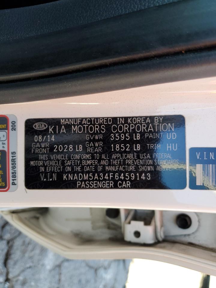 2015 Kia Rio Lx VIN: KNADM5A34F6459143 Lot: 86882935