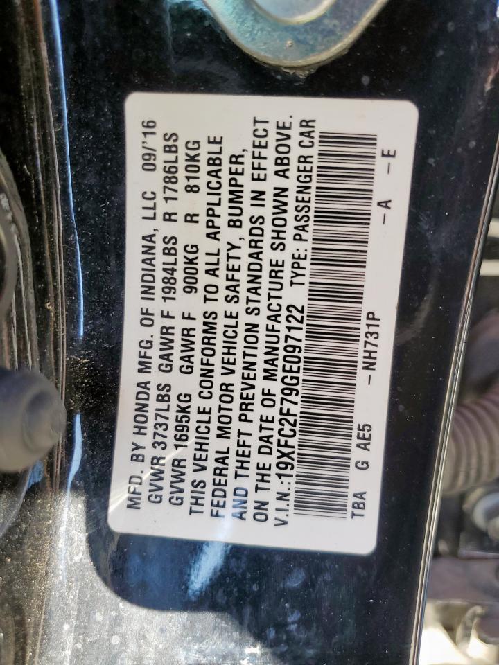 2016 Honda Civic Ex VIN: 19XFC2F79GE097122 Lot: 82407575