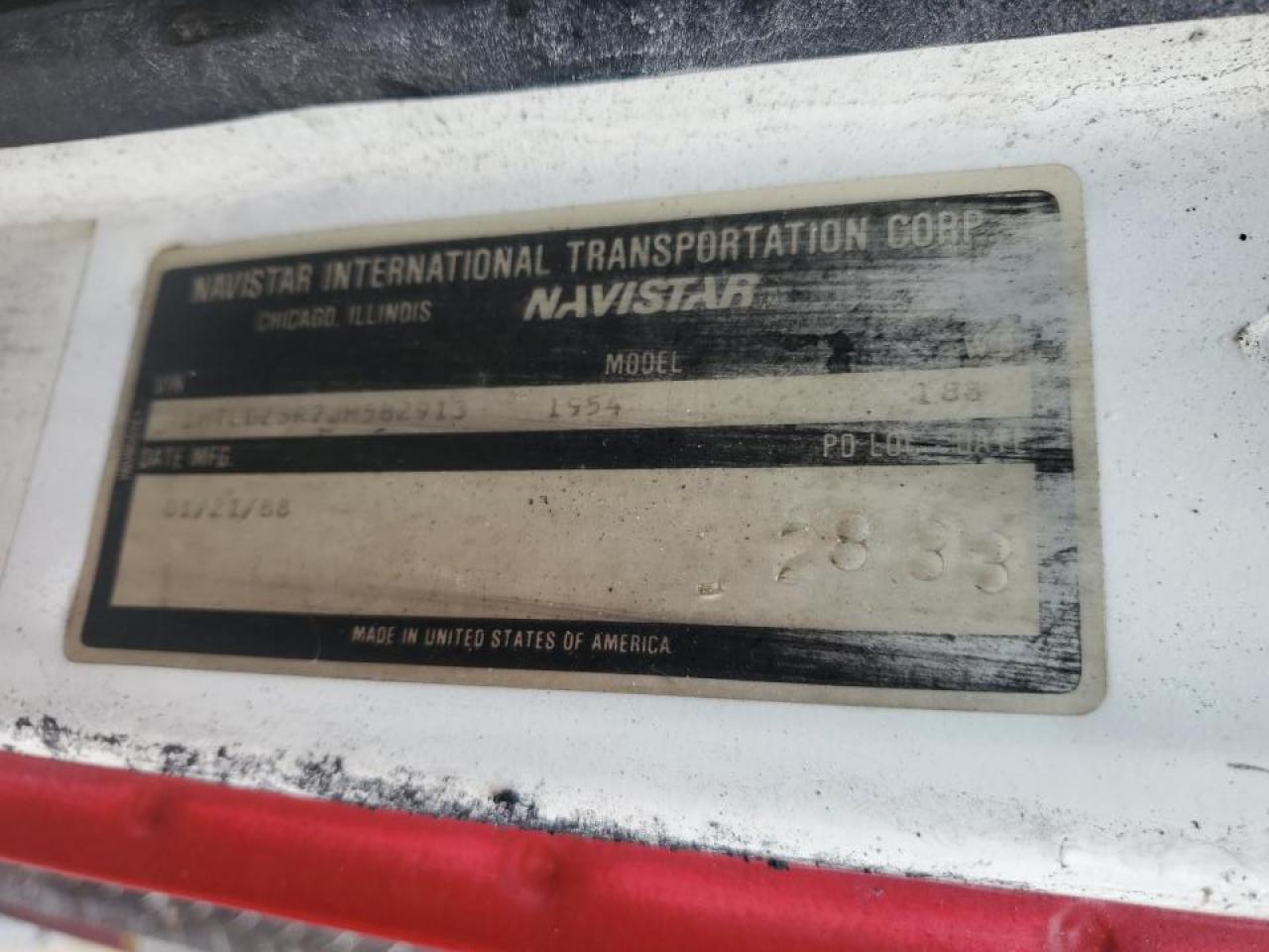 1988 International S-Series 1 - Fire Truck VIN: 1HTLDZ3R7JH582913 Lot: 84418885