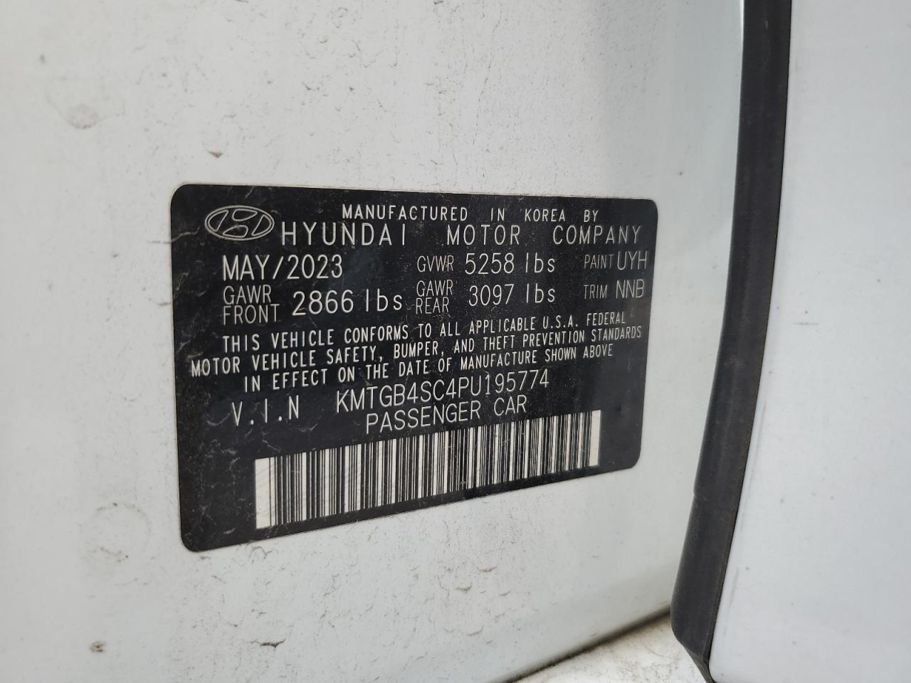 2023 Genesis G80 Base VIN: KMTGB4SC4PU195774 Lot: 87202575