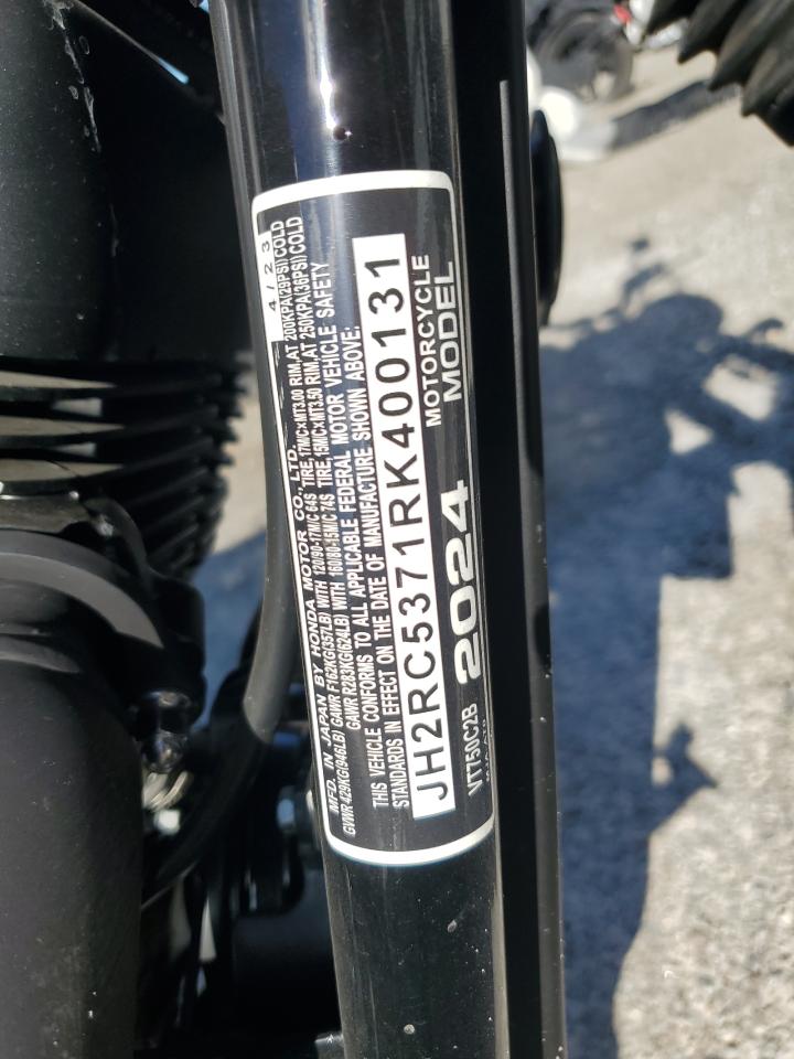2024 Honda Vt750 C2B VIN: JH2RC5371RK400131 Lot: 90024105