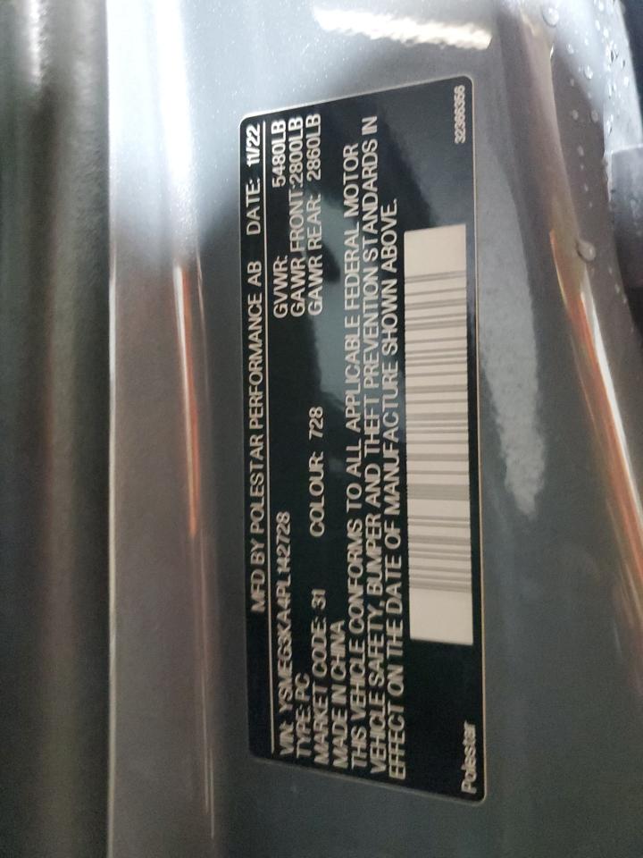 2023 Polestar 2 VIN: YSMEG3KA4PL142728 Lot: 84765805