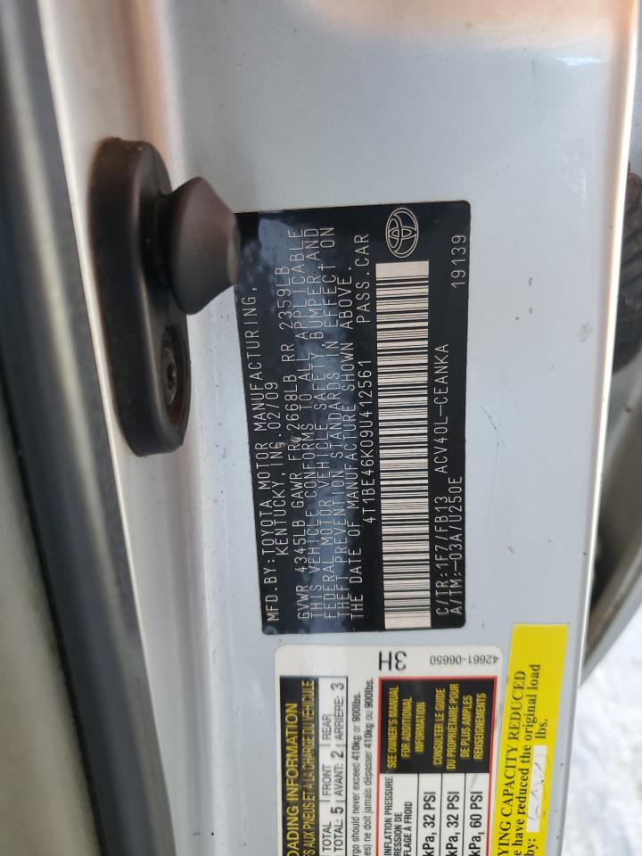 2009 Toyota Camry Base VIN: 4T1BE46K09U412561 Lot: 81935215