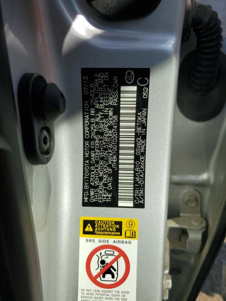 2013 Lexus Es 350 VIN: JTHBK1GG1D2074158 Lot: 84476025