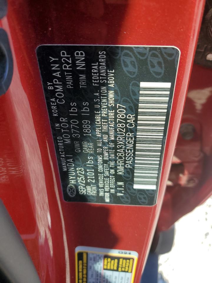 2024 Hyundai Venue Sel VIN: KMHRC8A3XRU287807 Lot: 82356725