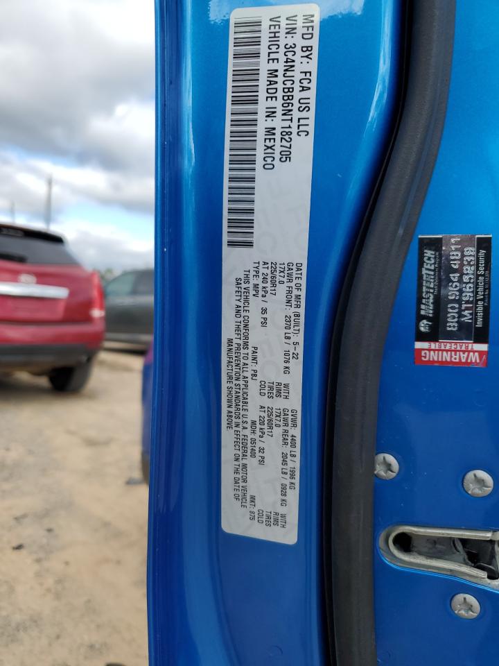 2022 Jeep Compass Latitude VIN: 3C4NJCBB6NT182705 Lot: 90374875