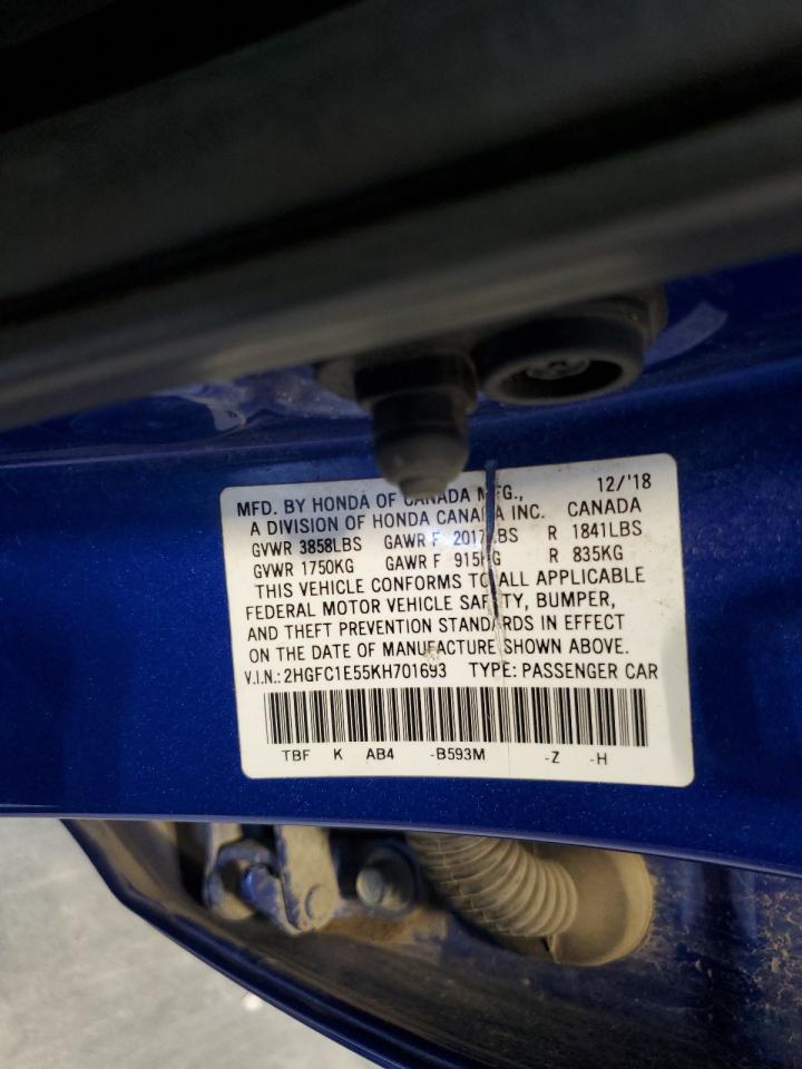 2019 Honda Civic Si VIN: 2HGFC1E55KH701693 Lot: 81972555