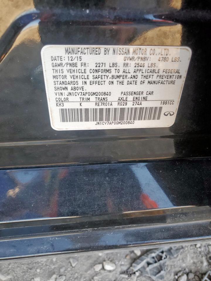 2016 Infiniti Q50 Base VIN: JN1CV7AP0GM200840 Lot: 86430325