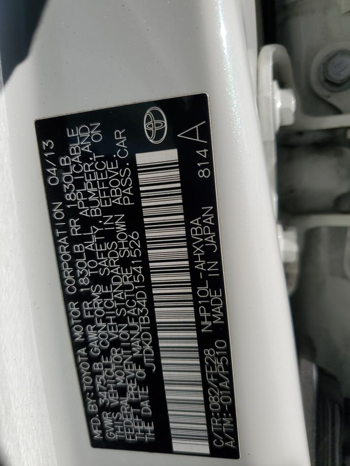 2013 Toyota Prius C VIN: JTDKDTB34D1541526 Lot: 82430135