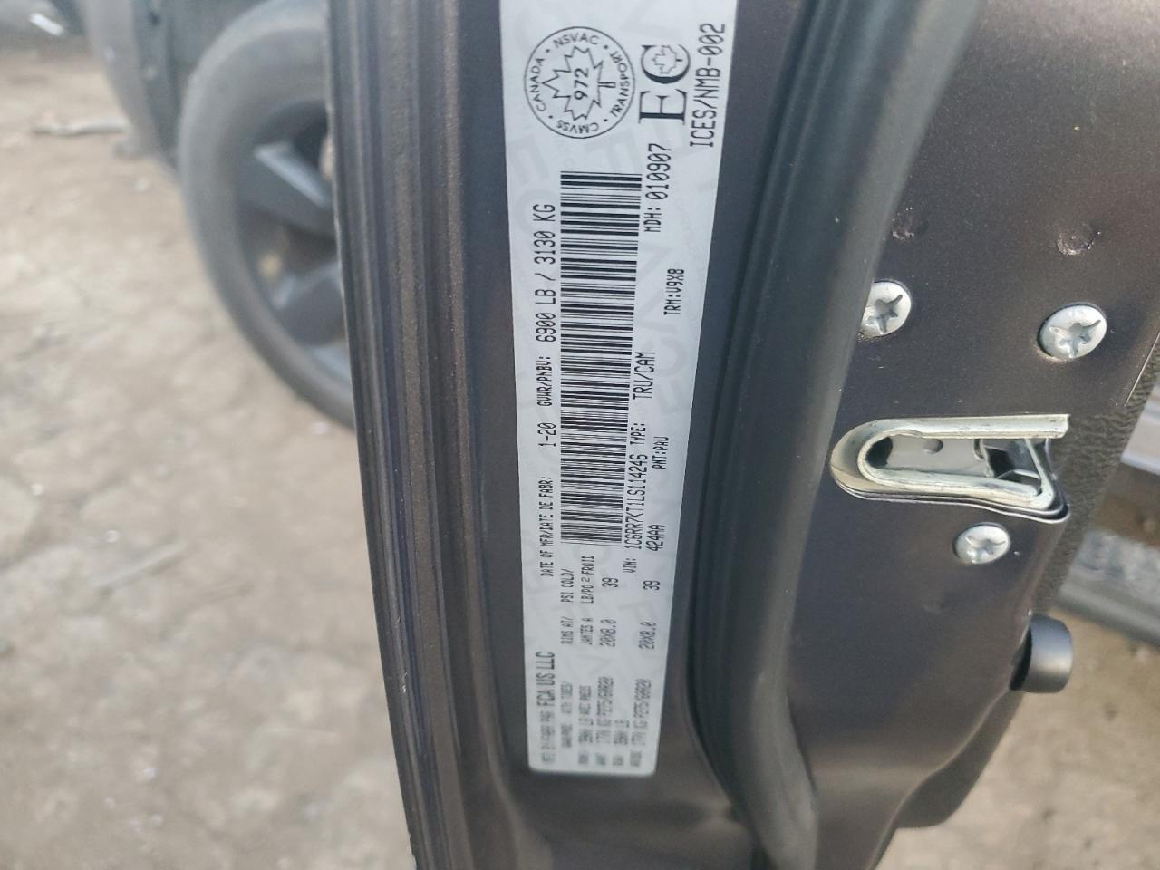 2020 Ram 1500 Classic Tradesman VIN: 1C6RR7KT1LS114246 Lot: 84609085