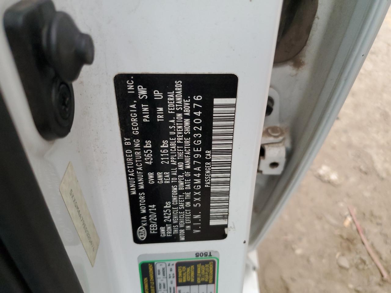 2014 Kia Optima Lx VIN: 5XXGM4A79EG320476 Lot: 81949565